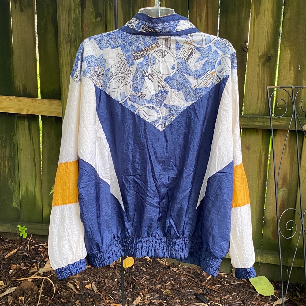 Vtg Climate Zone Peace Sign Colorblock Windbreaker Jacket Plus Size 18W Vintage - Picture 3 of 14